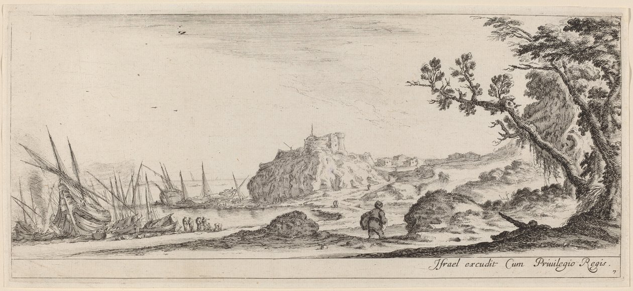 Boats on the Seashore by Stefano della Bella