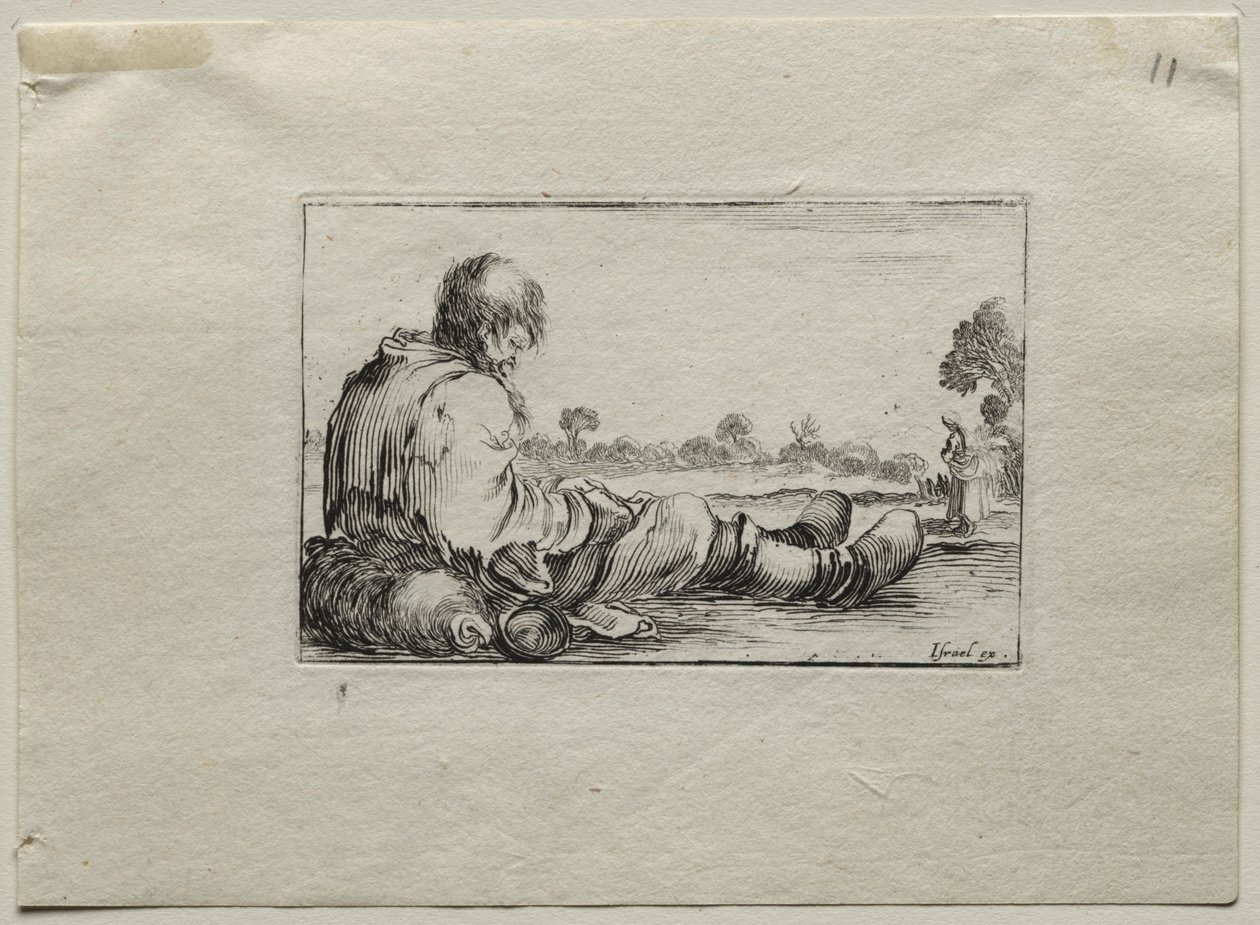 Caprices: Seated Beggar by Stefano della Bella