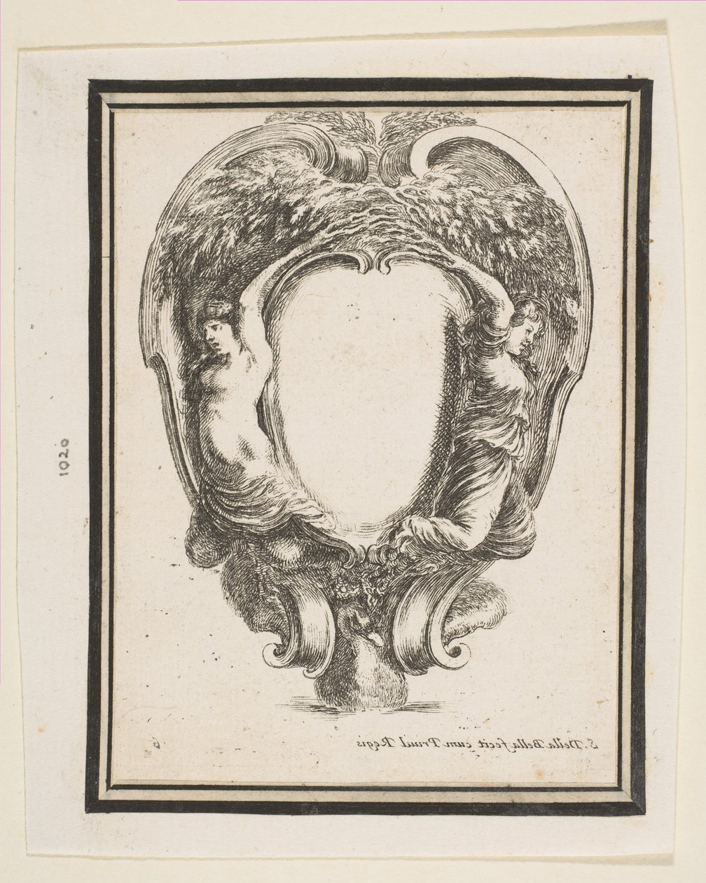 Cartouche with Duck and Nymphs by Stefano della Bella