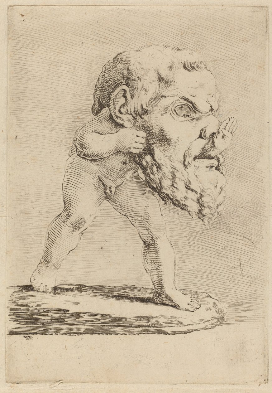 Child Wearing a Mask by Stefano della Bella