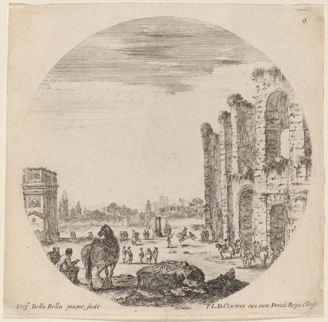 Colosseum and Arch of Constantine by Stefano della Bella