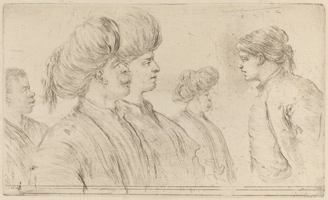 Four Turks and a Black Man by Stefano della Bella