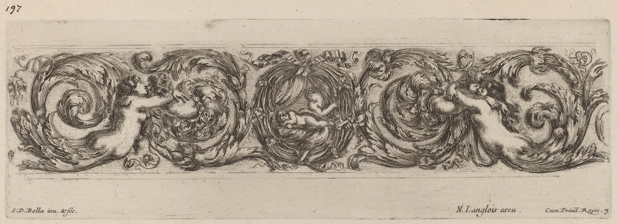 Ornamental Frieze with Cupid and Psyche by Stefano della Bella