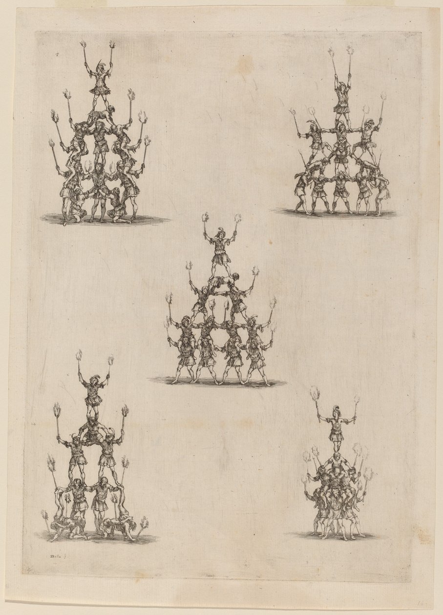 Pyramids of Jugglers by Stefano della Bella