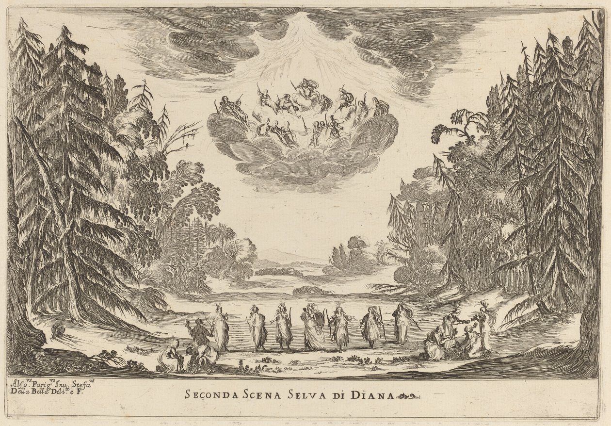 Second Scene of the Forest of Diana by Stefano della Bella