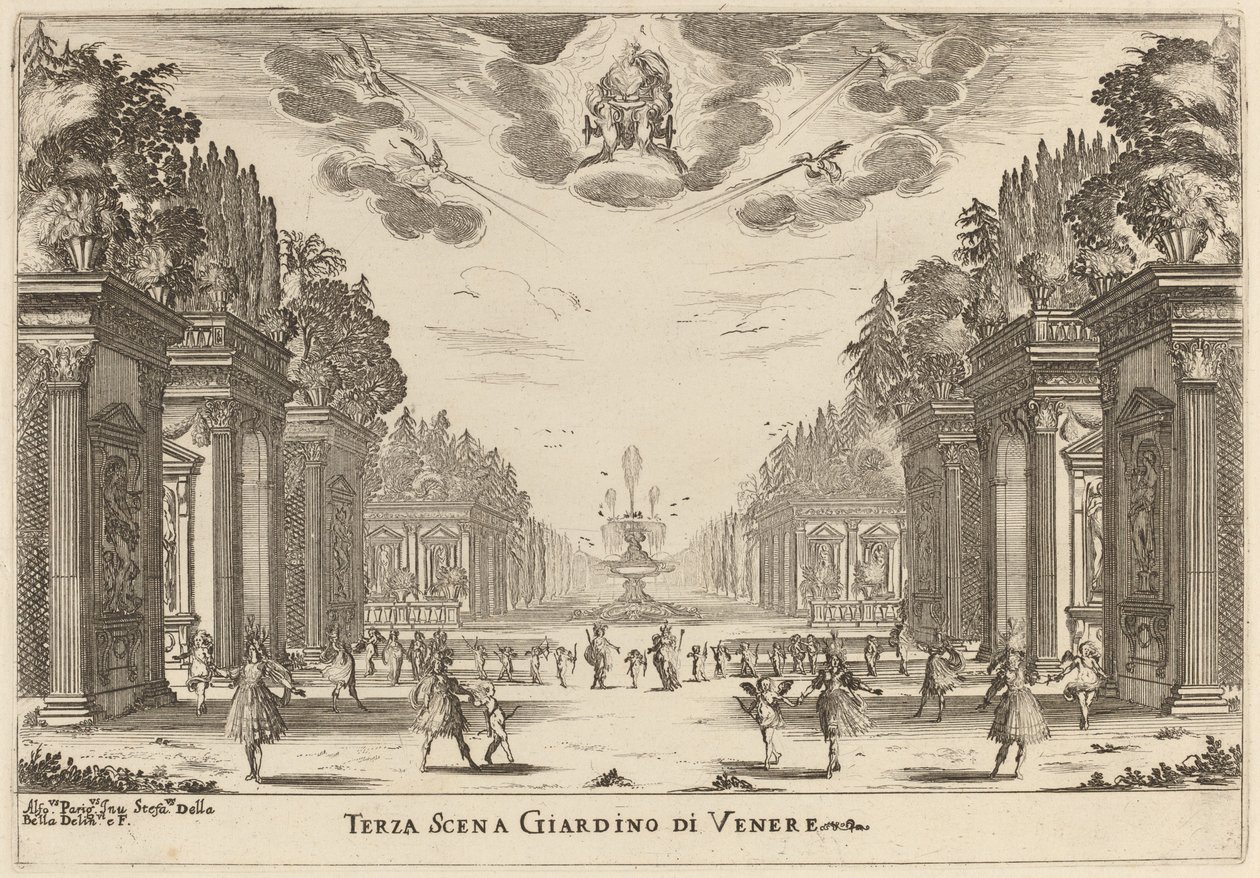 Third Scene Gardens of Venus by Stefano della Bella