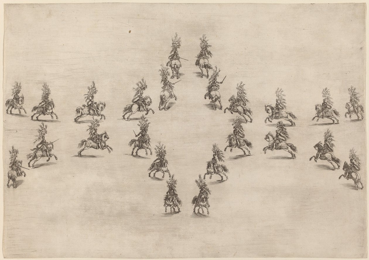 Twenty-Four Cavaliers in an Oval by Stefano della Bella