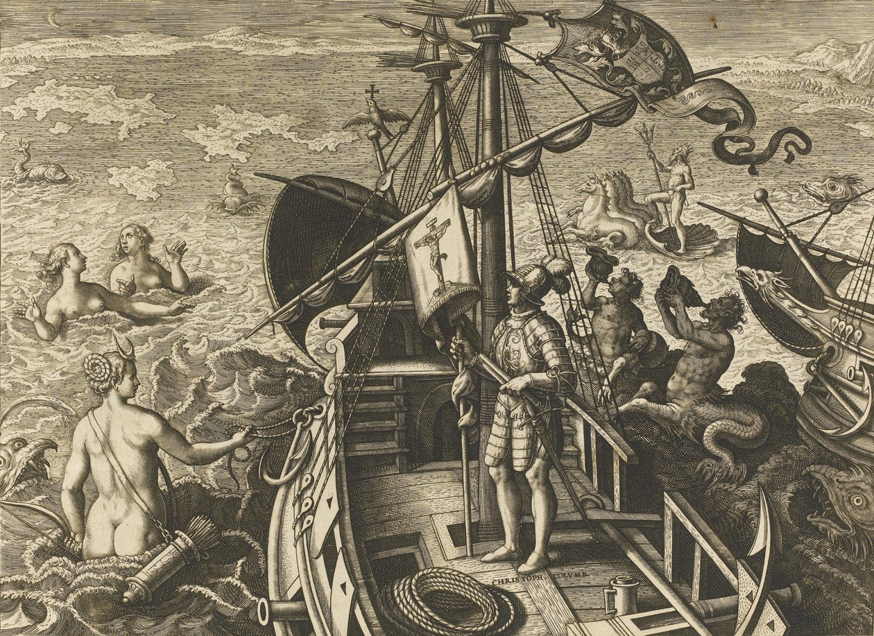 Christopher Columbus Ligur Americae Retectio by Stradanus