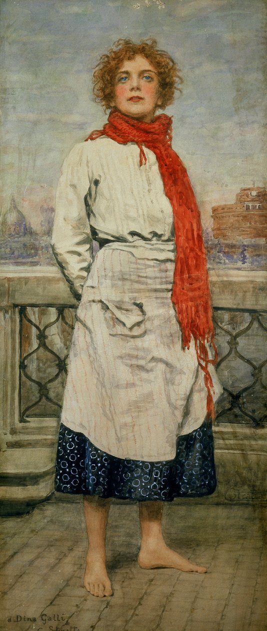 Painting by Carlo Stratta, Depicting Dina Galli in Scampolo, a Theatrical Production by Dario Niccodemi by Stratta; Carlo Stratta; Carlo