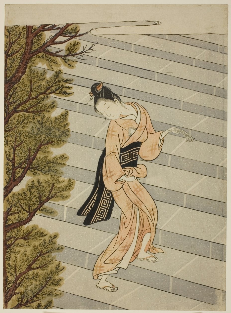 Climbing the Steps One Hundred Times by Suzuki Harunobu