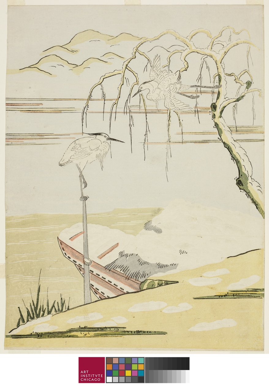 Egrets in the Snow by Suzuki Harunobu