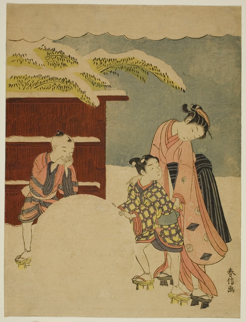 Making a Giant Snowball by Suzuki Harunobu