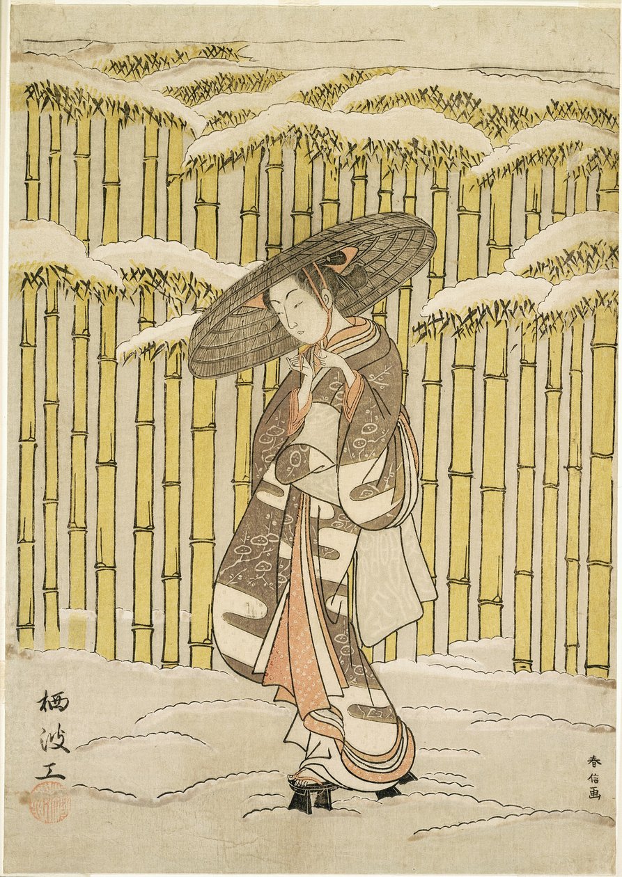 Passing the Bamboo Grove by Suzuki Harunobu