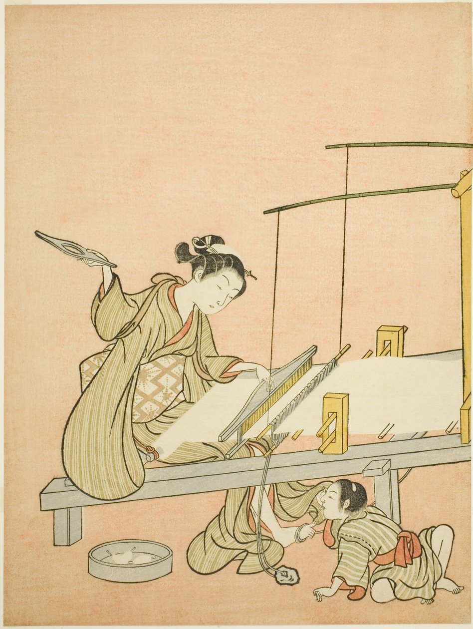 Throwing the Shuttle by Suzuki Harunobu