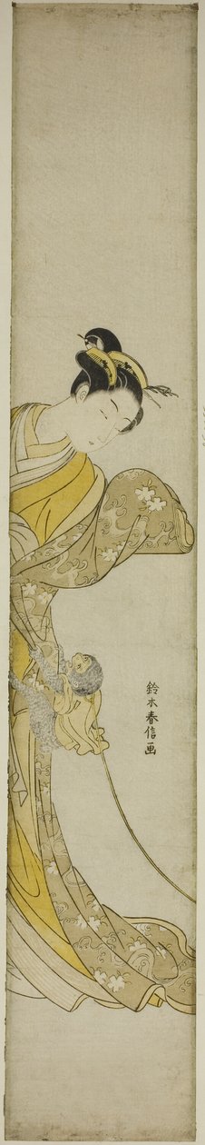 Woman with Pet Monkey by Suzuki Harunobu