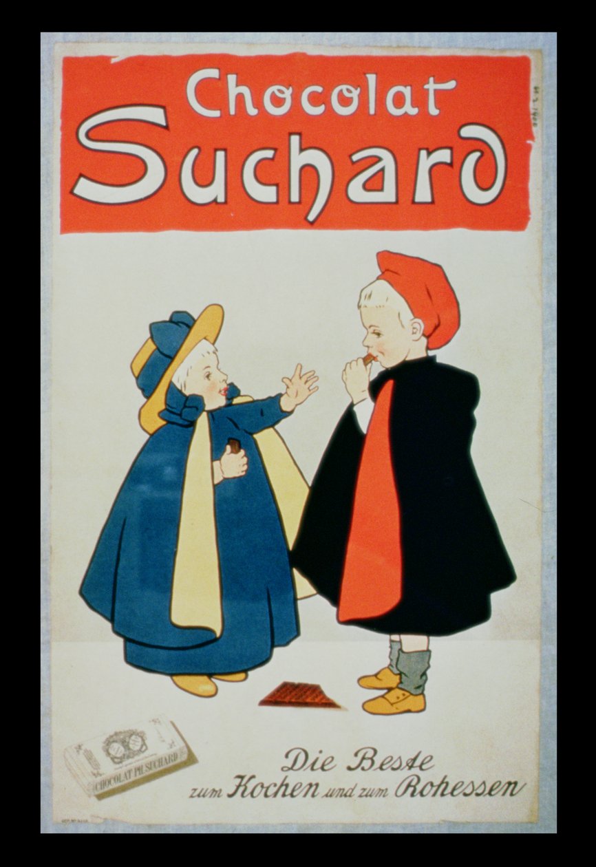 Poster advertising Suchard Chocolate by Swiss School