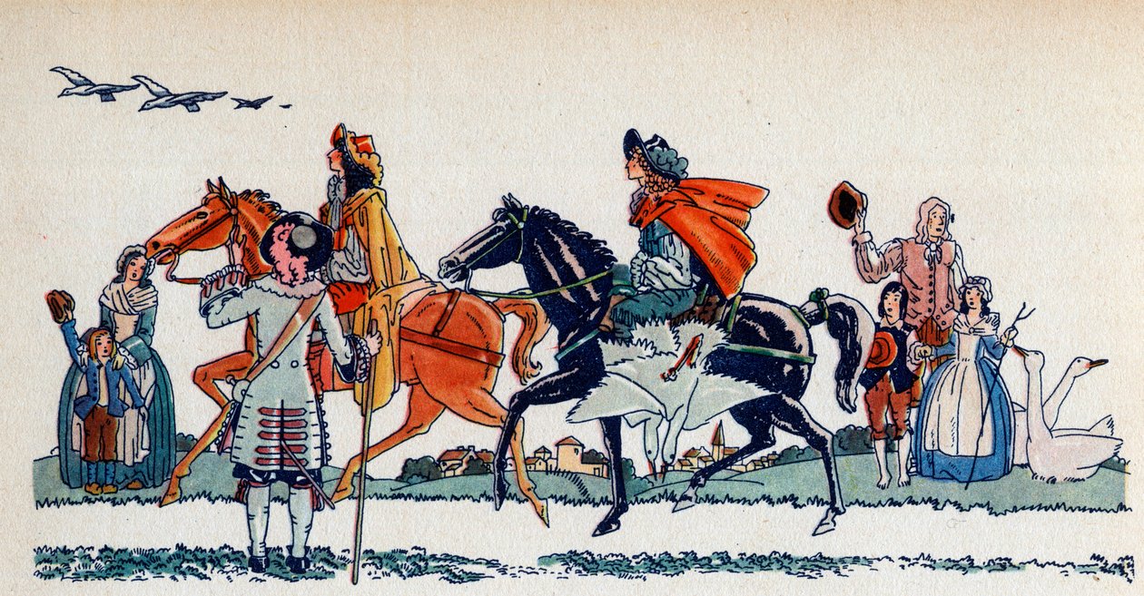 King Louis XIV is Hunting - Illustration by Sylvain Sauvage for the Book 