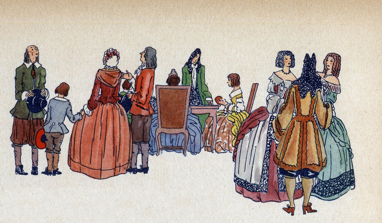 The People in the Apartments of Versailles - Illustration by Sylvain Sauvage for the Book 