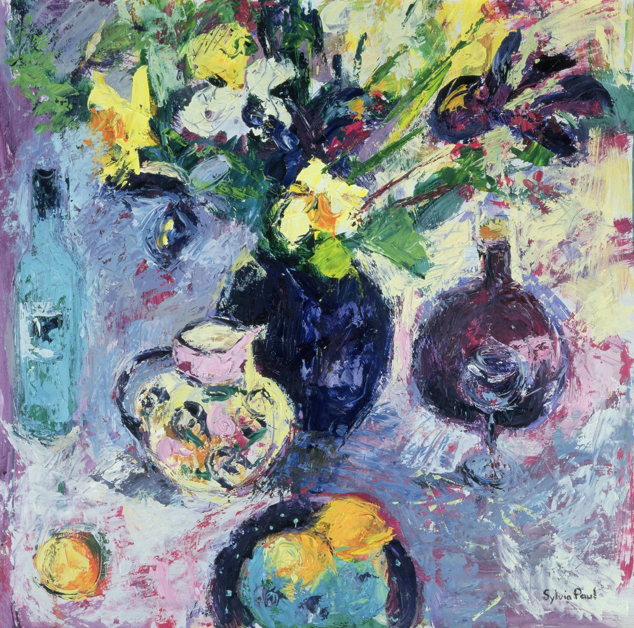 Still Life with Turquoise Bottle, 2002 by Sylvia Paul