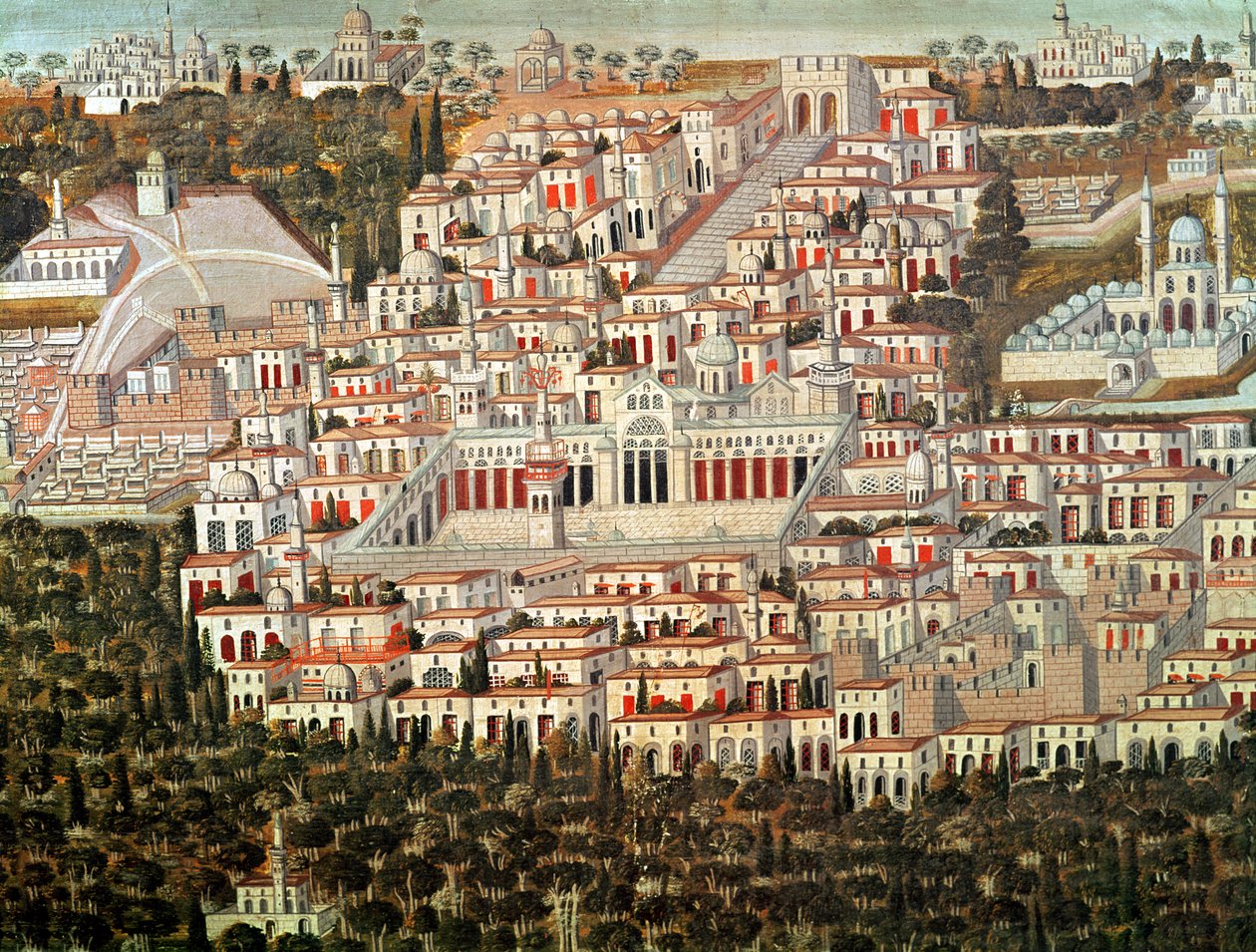 View of the City of Damascus by Syrian School