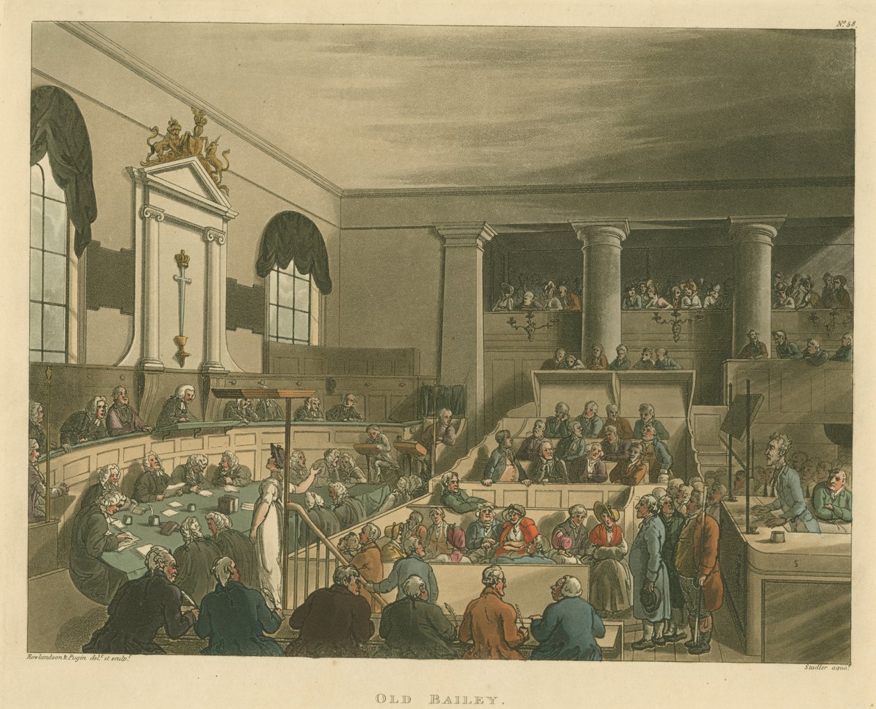 Old Bailey, 1809 by Pugin and Rowlandson