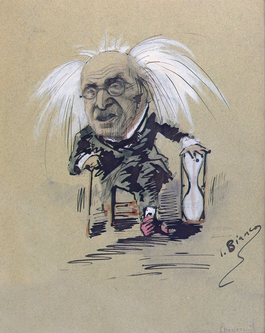 Caricature of Michel-Eugene Chevreul (1786-1889) c.1885-89 by T. Bianco