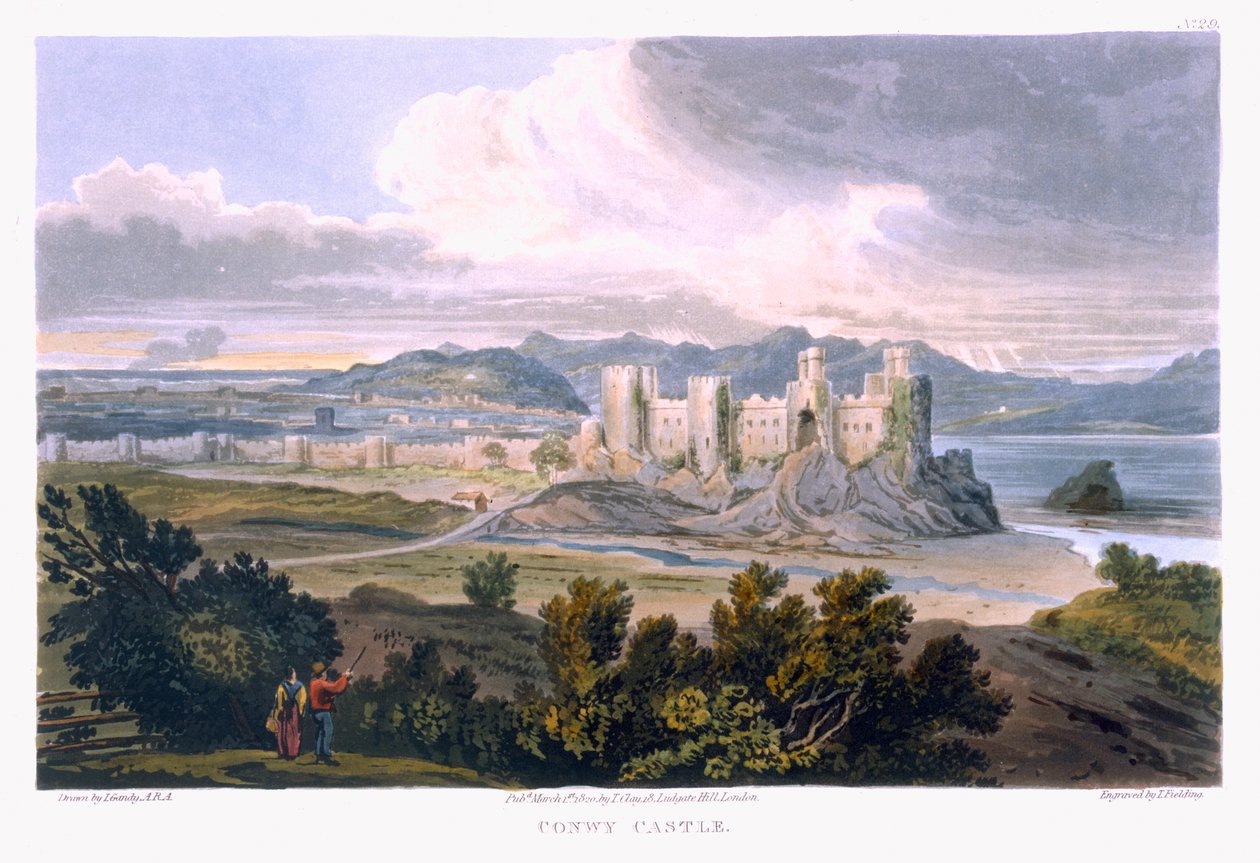 Conwy Castle, 1820 by T. Gandy