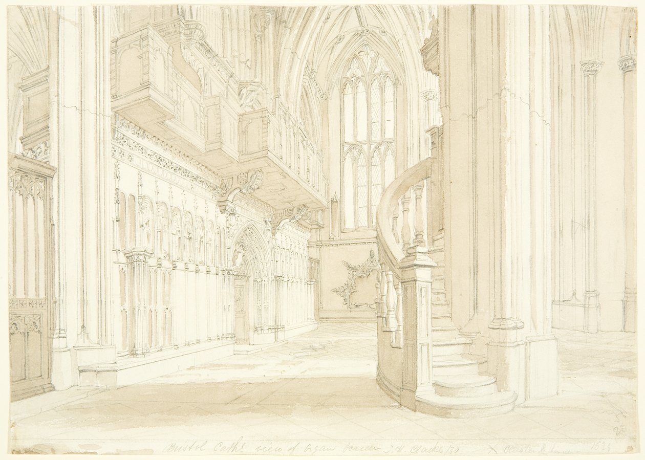 View of Organ Screen of Bristol Cathedral by T.H. Clarke