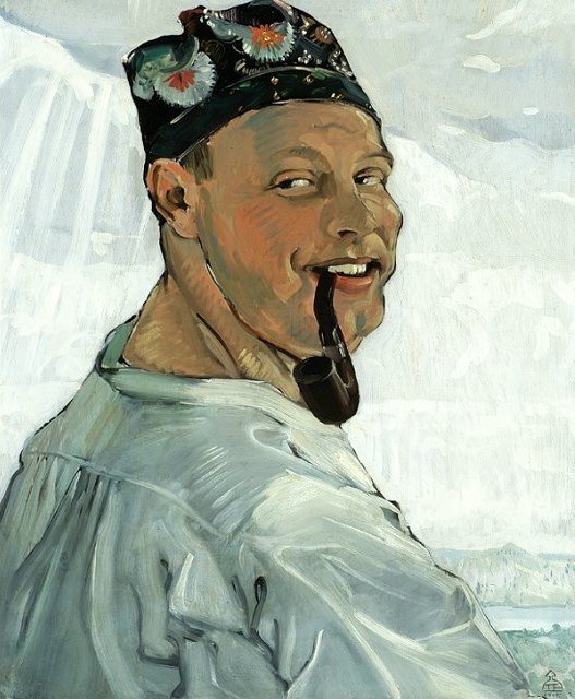 Self-portrait with a Pipe by Tadeusz Pruszkowski