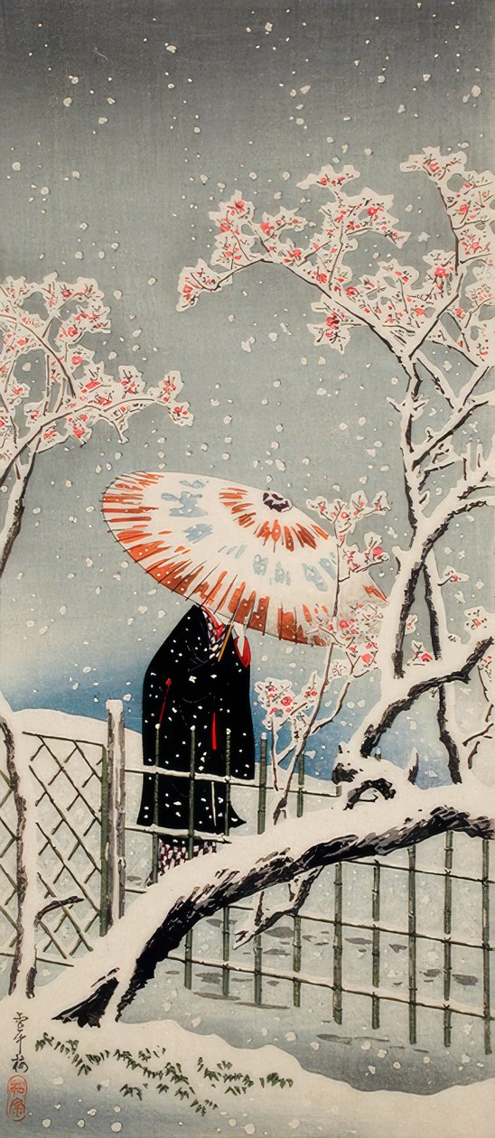 Plum Tree in Snow by Takahashi Hiroaki