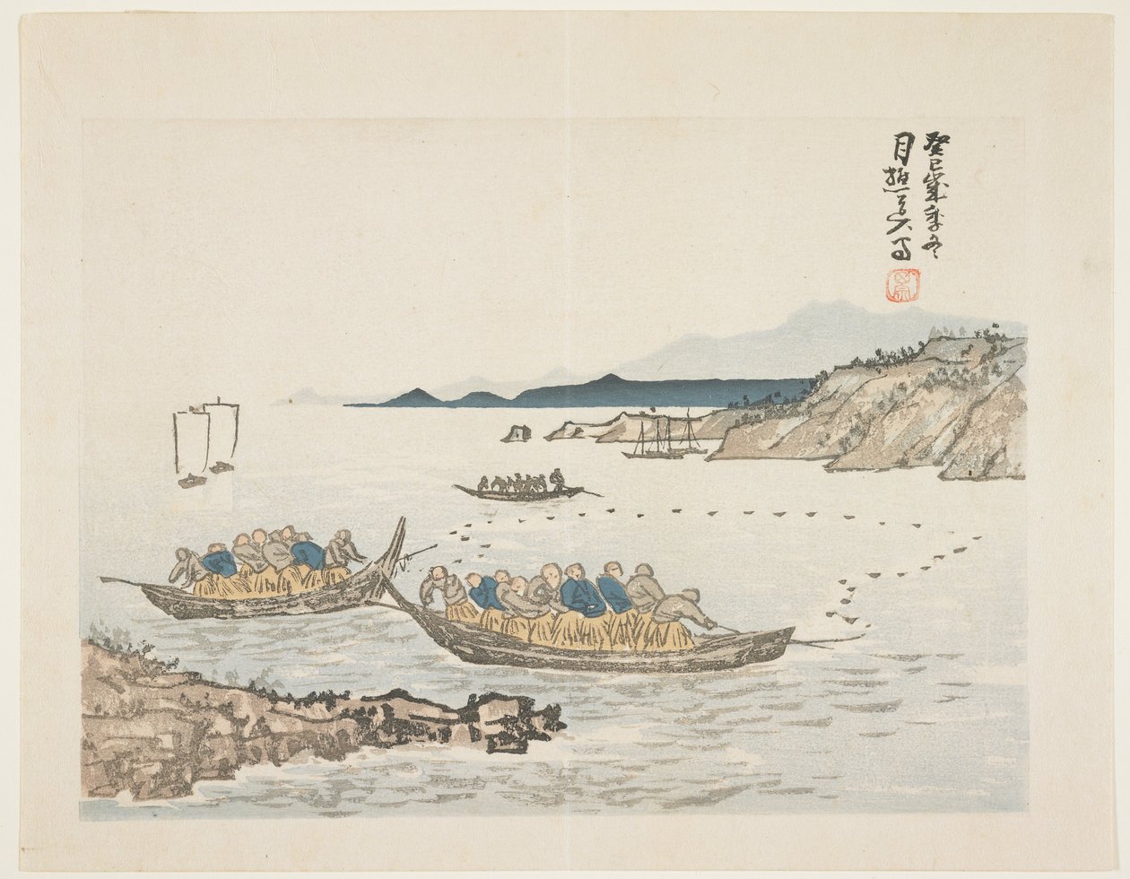 Fishing boats by Tamura Gessh