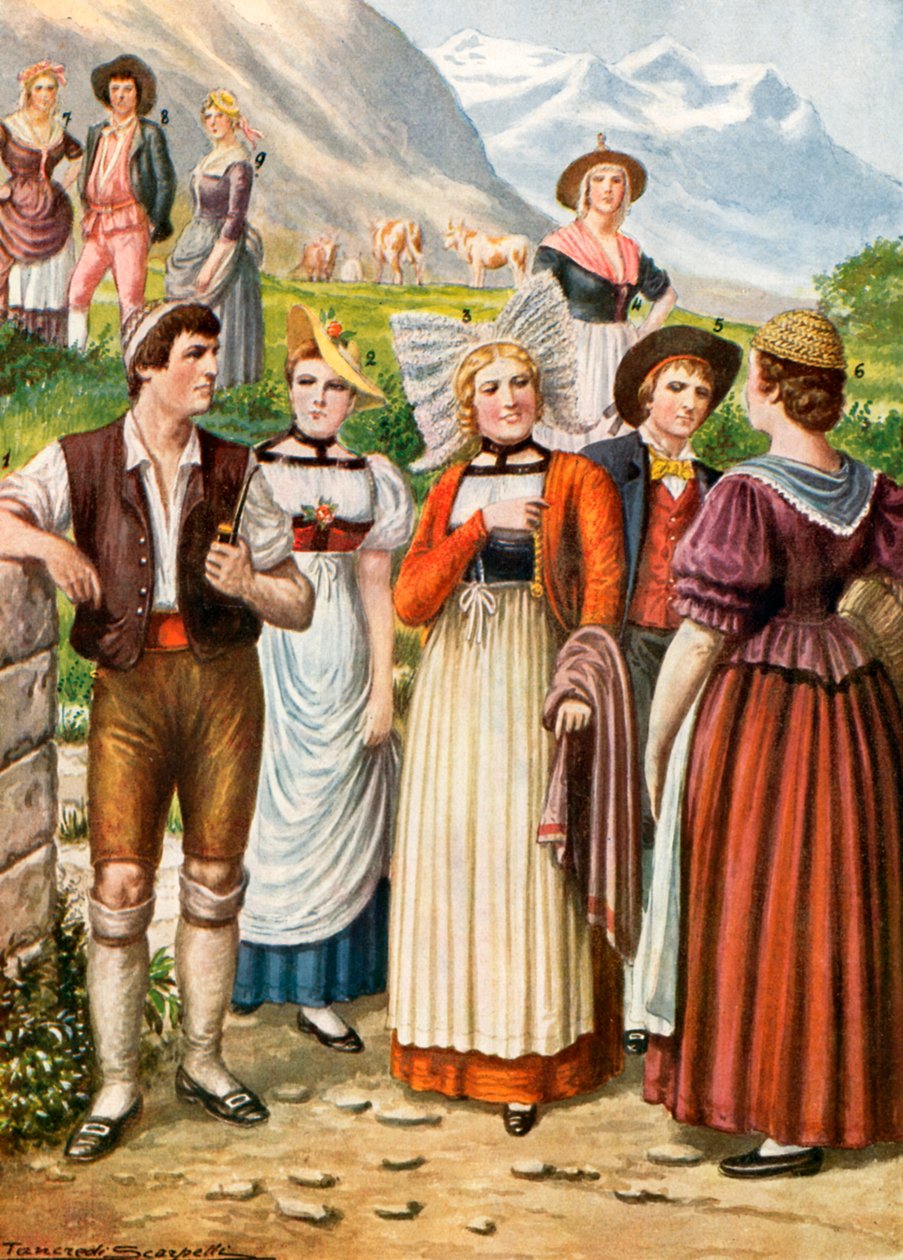 Swiss costumes by Tancredi Scarpelli