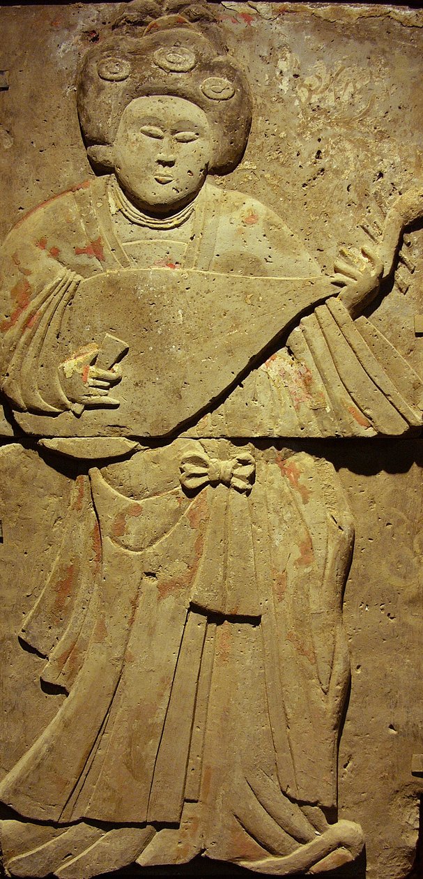 Stele Depicting a Musician by Tang Dynasty Chinese School