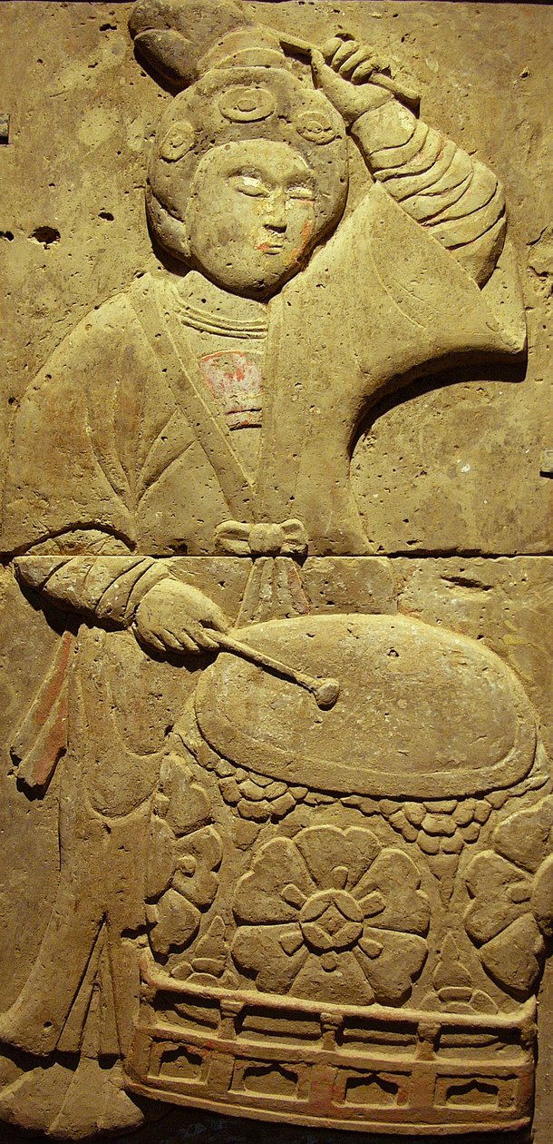 Stele Depicting a Musician by Tang Dynasty Chinese School