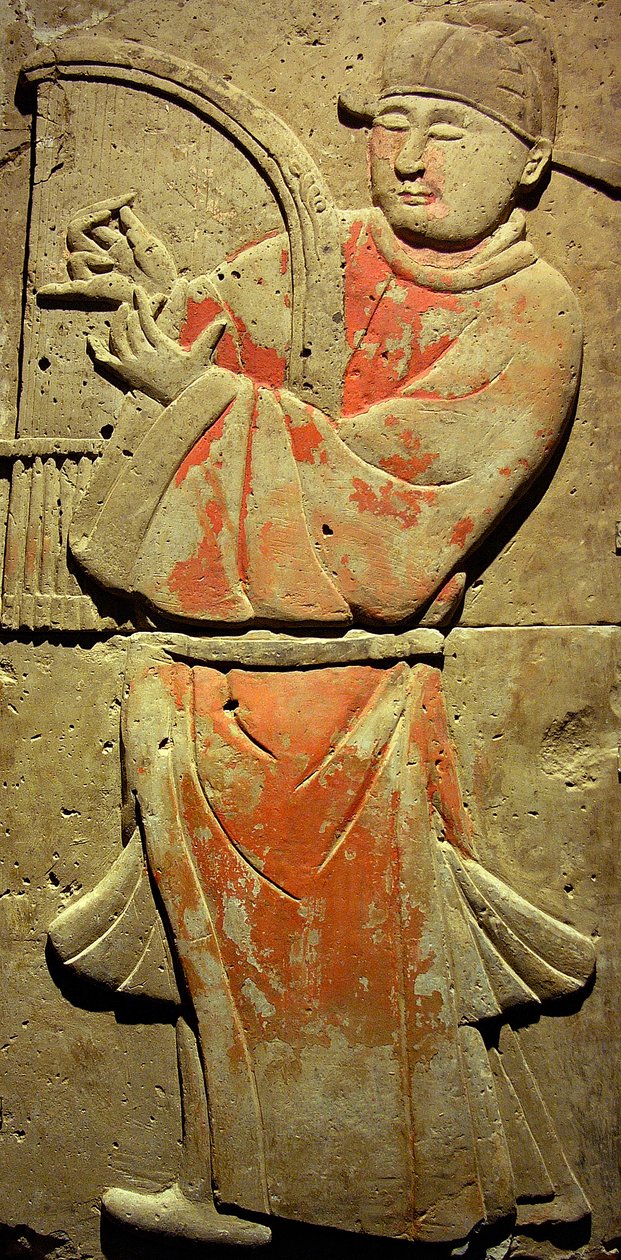 Stele Depicting a Musician by Tang Dynasty Chinese School