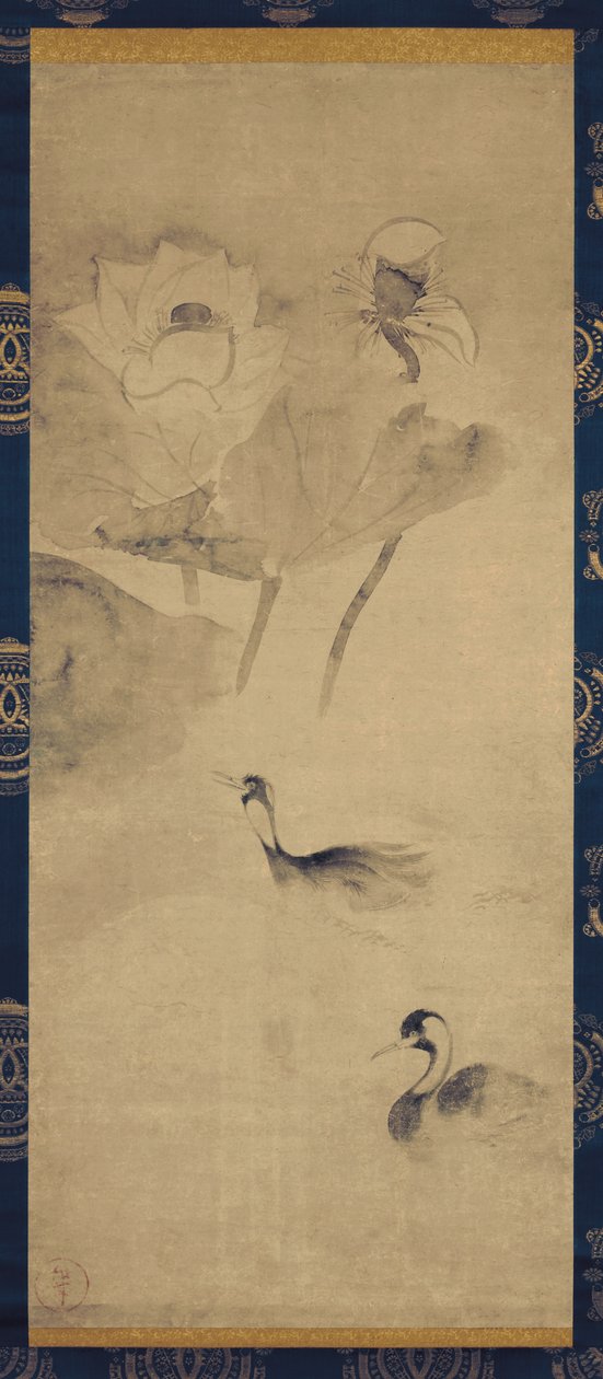 Lotus Pond with Waterfowl by Tawaraya Sotatsu