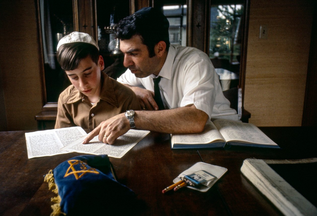 Boy Studies for Bar Mitzvah by Ted Spiegel
