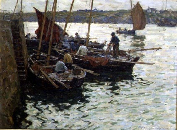 Fishermen at the Quayside by Terrick Williams