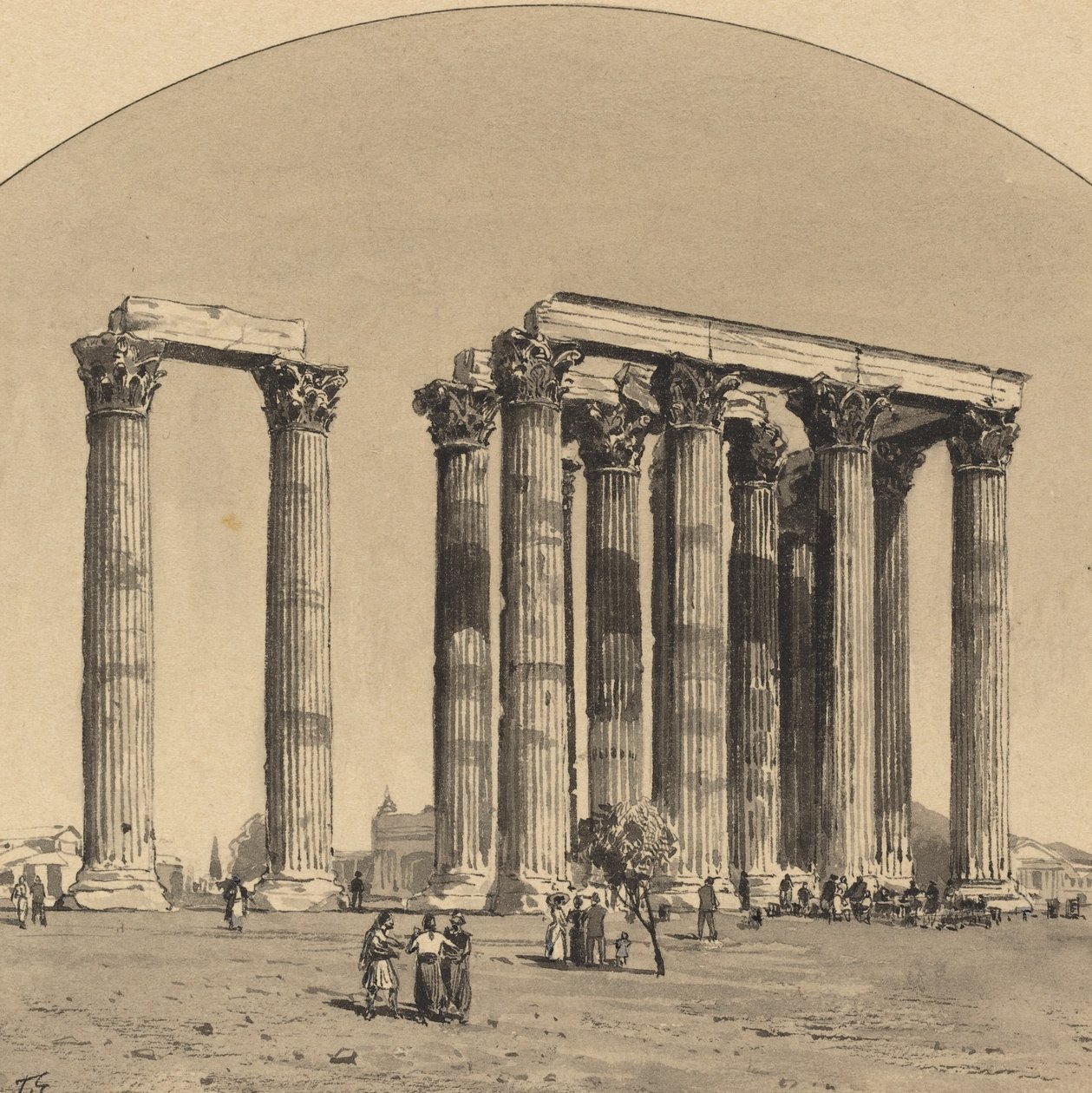 Temple of Olympian Zeus by Themistocles von Eckenbrecher