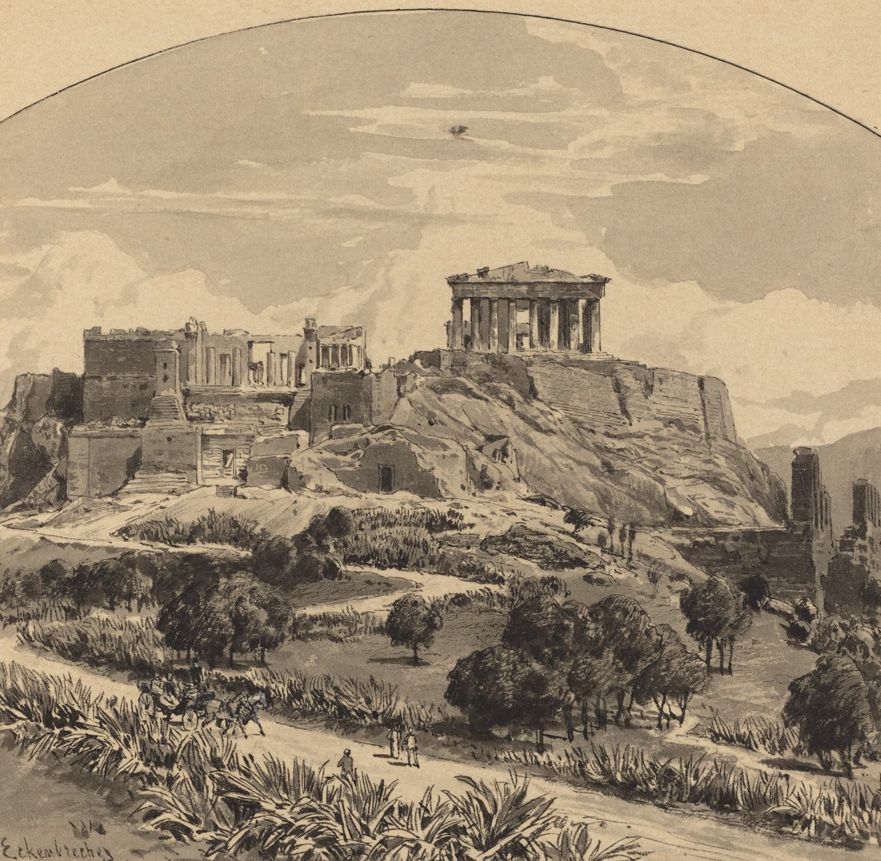 The Acropolis from the West by Themistocles von Eckenbrecher