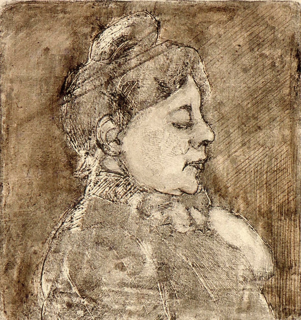Portrait of Agnita Feis in Profile by Theo van Doesburg