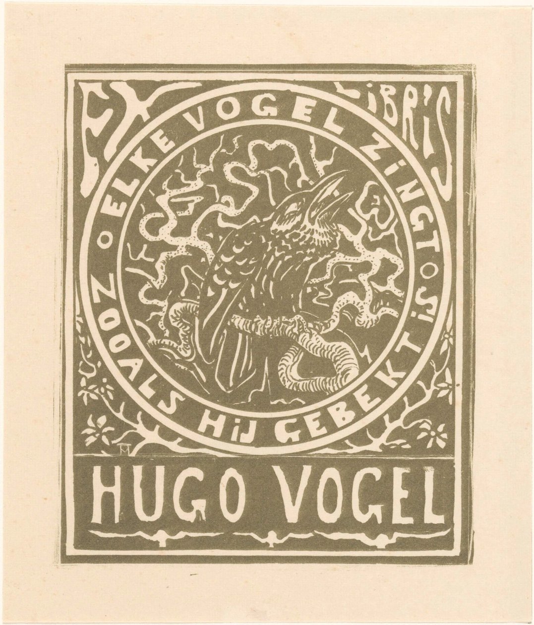 Ex Libris of Hugo Vogel by Theo van Hoytema