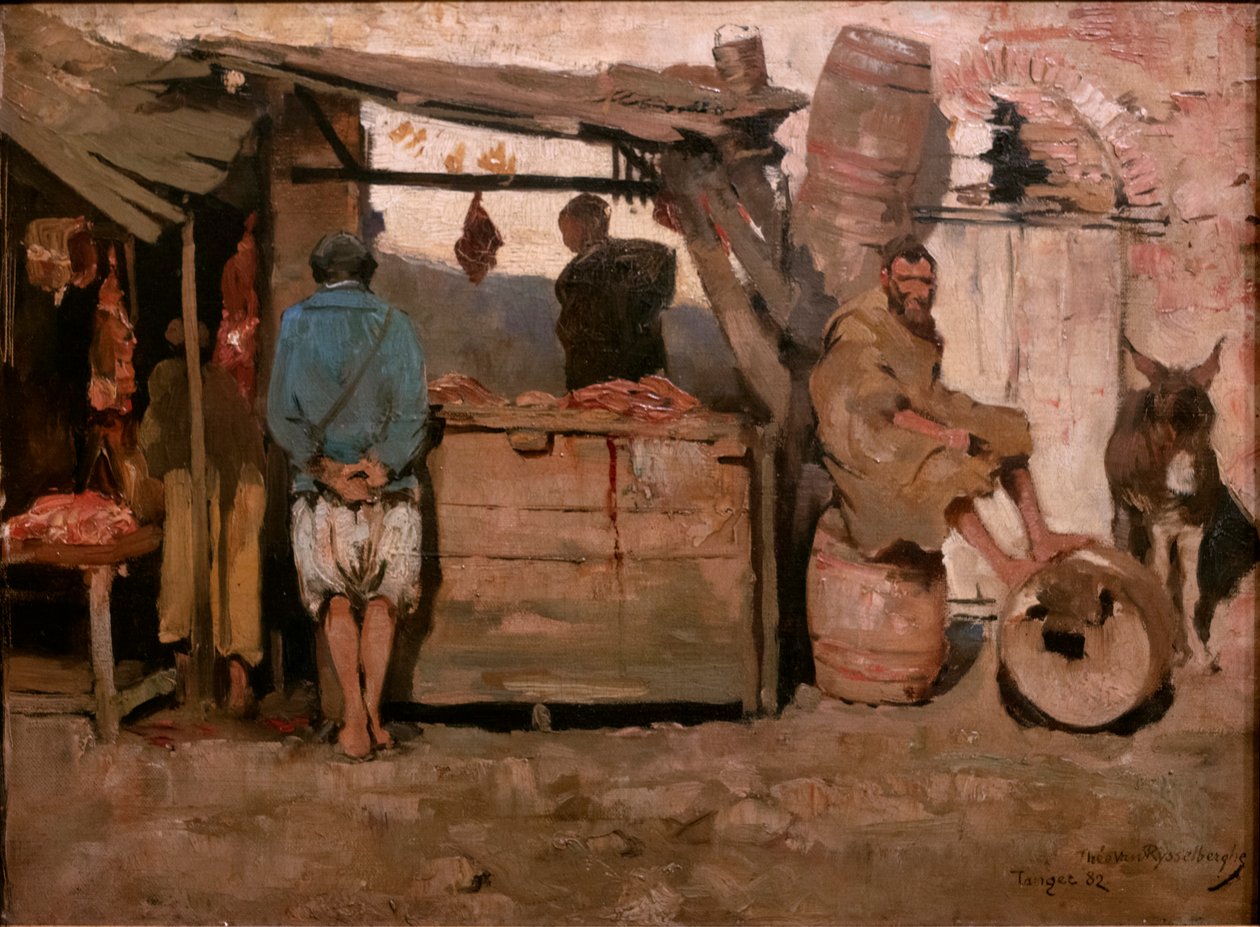 Butchery in Tanger by Théo van Rysselberghe