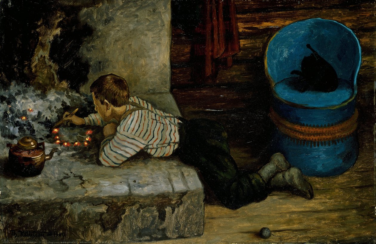 The Ash Lad Poking in the Ashes by Theodor Kittelsen