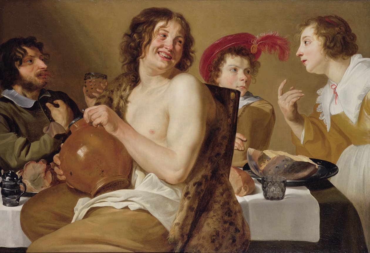 Figures Eating and Drinking Around a Table by Theodor Rombouts
