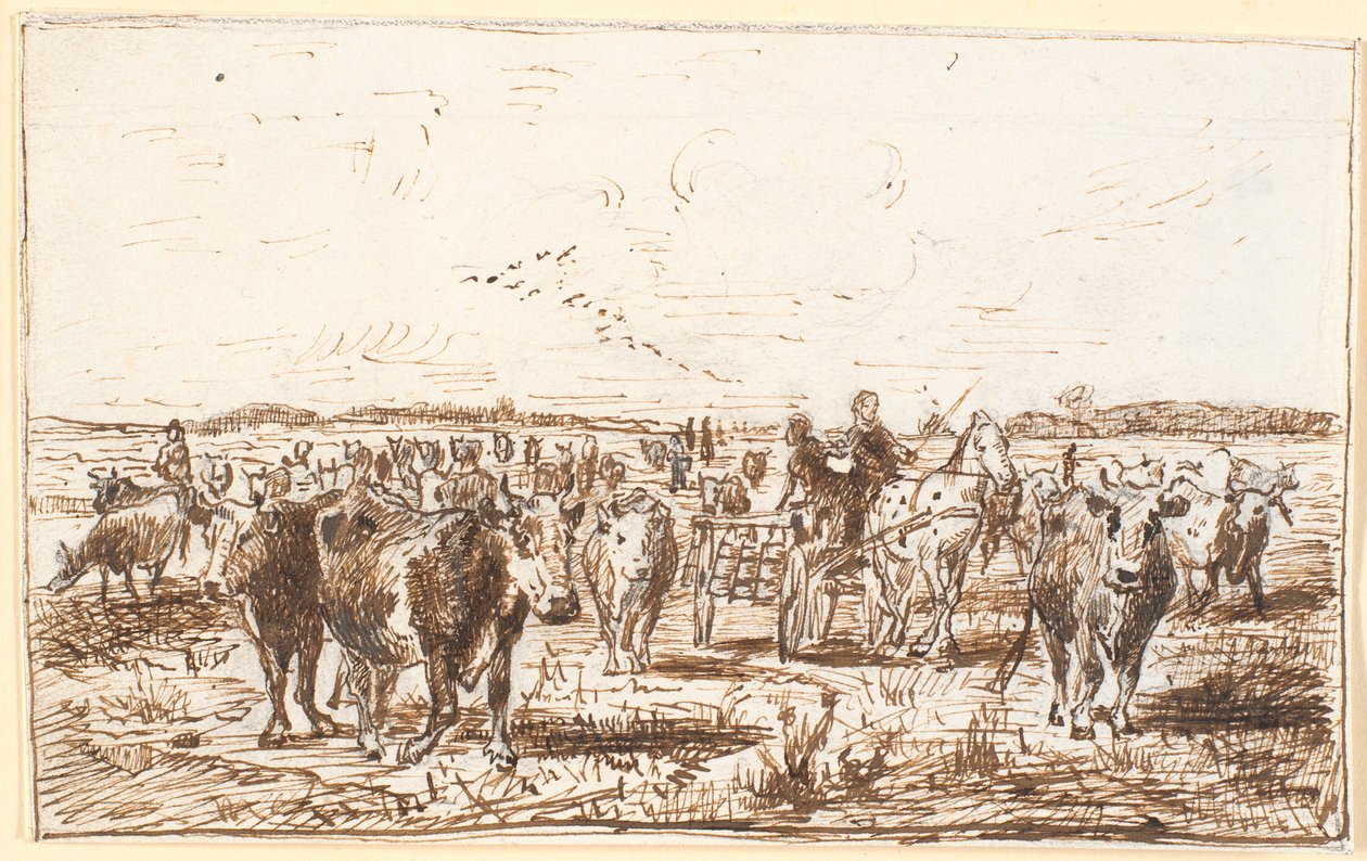 Cattle and Milk Cart in a Field by Theodor Philipsen
