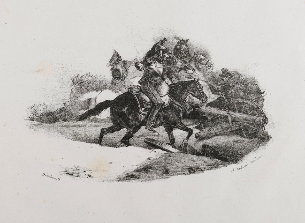 Cuirassiers Charging an Artillery Battery by Theodore Gericault
