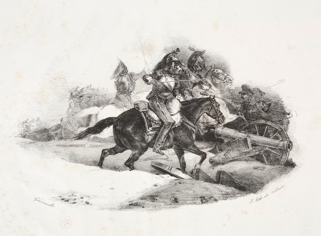 Cuirassiers Charging an Artillery Battery by Theodore Gericault