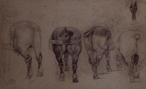 Harnessed Horses by Theodore Gericault