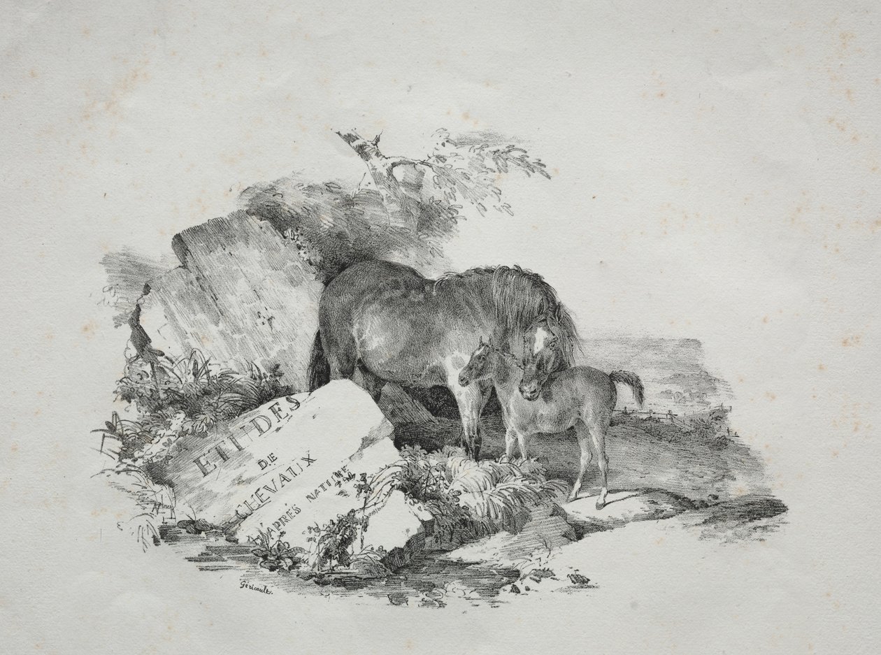 The Mare and Her Foal by Theodore Gericault